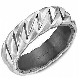 Wide Braided Woven Wedding Band. 7mm