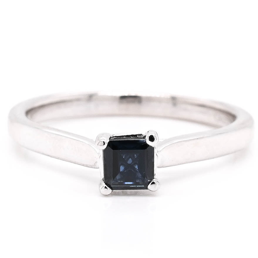 Princess cut blue sapphire on sale ring