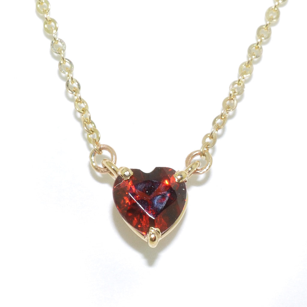 Heart shaped sale garnet necklace