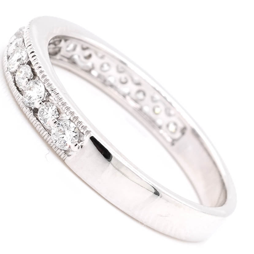 14KT White Gold 0.45CTW Diamond Wedding Band.