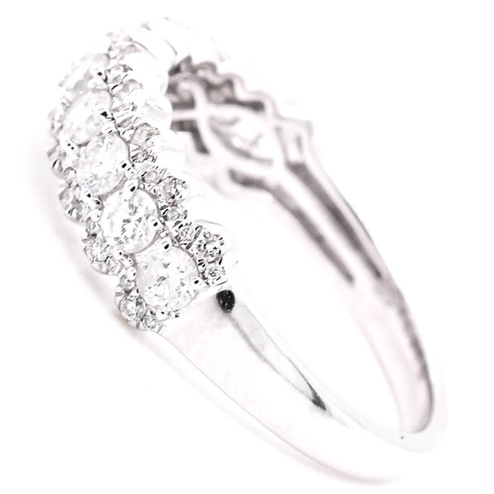 14KT White Gold 0.85CTW Diamond Celebration Ring.