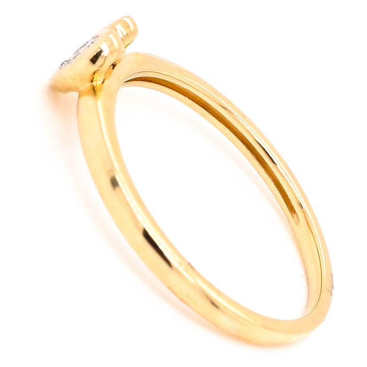 14KT Yellow Gold 0.07CTW Diamond Heart Ring.