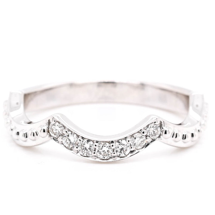 14KT White Gold 0.13CTW Diamond Band.