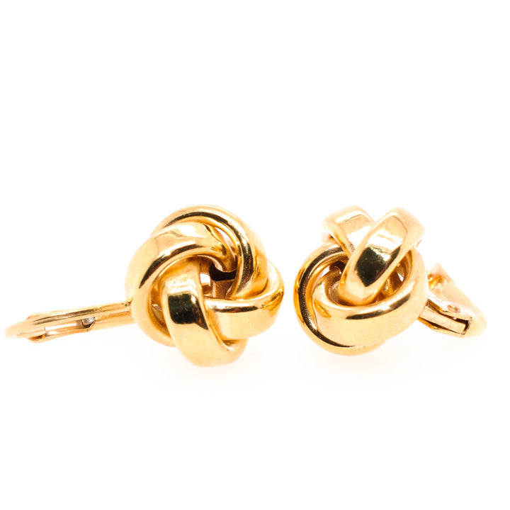 10 Karat Yellow Gold Love Knot Lever Back Earrings.