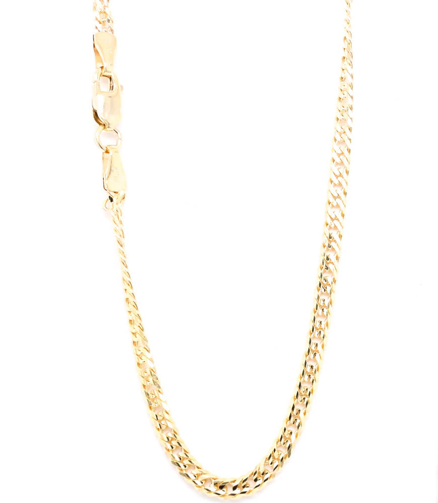 10KT Yellow Gold 20" 2.5mm Curb Link Chain.