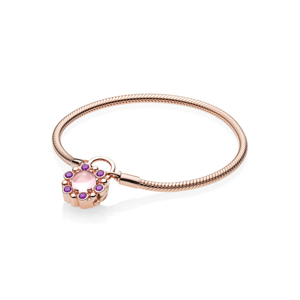 PANDORA RoseTM Padlock, Heraldic Radiance, Pink & Purple Crystals