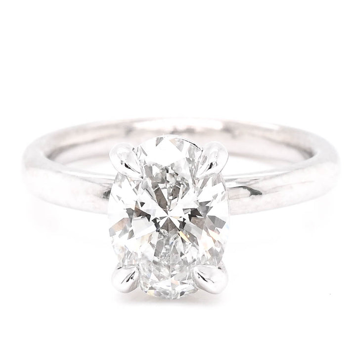 Platinum 1.29CT Oval shape Lab Grown Diamond Solitaire Engagement Ring.