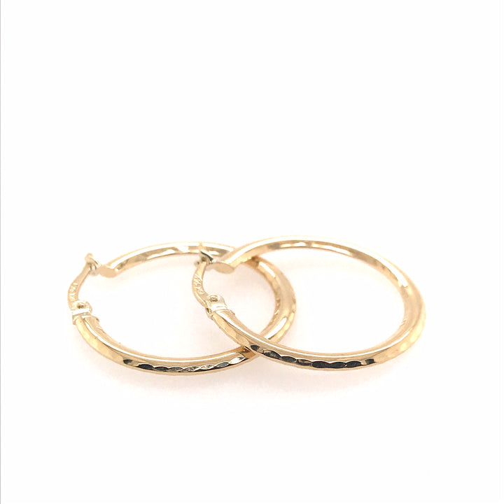 10KT Yellow Gold Medium Hoop Earrings.