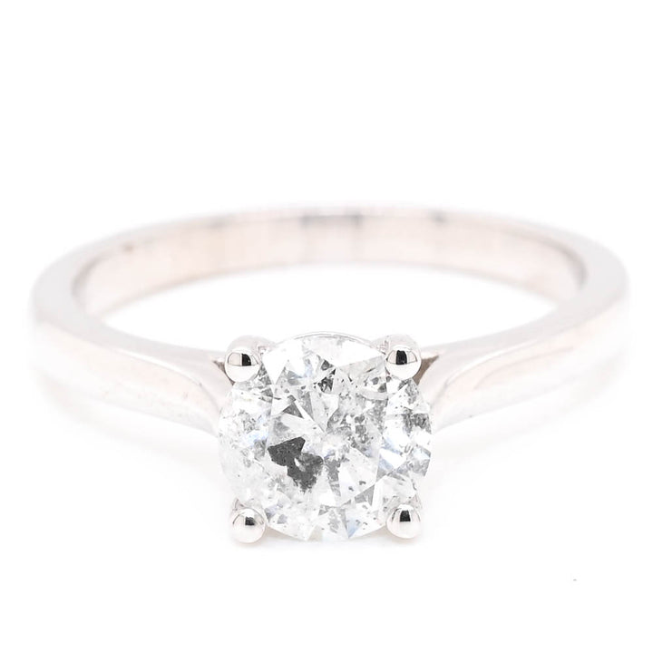 14KT White Gold 1.01CTW Round Brilliant Diamond Engagement Ring.