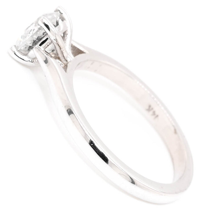 14KT White Gold 1.01CTW Round Brilliant Diamond Engagement Ring.