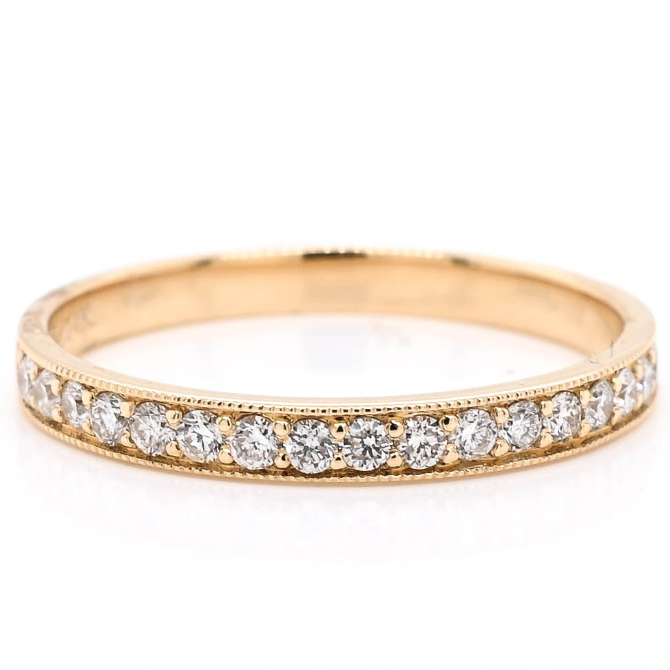 14KT Yellow Gold 0.26CTW Diamond Wedding Band.