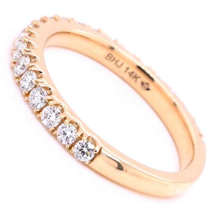 14KT Yellow Gold 0.25CTW VS2 F Colour Lab Grown Diamond Wedding Band.