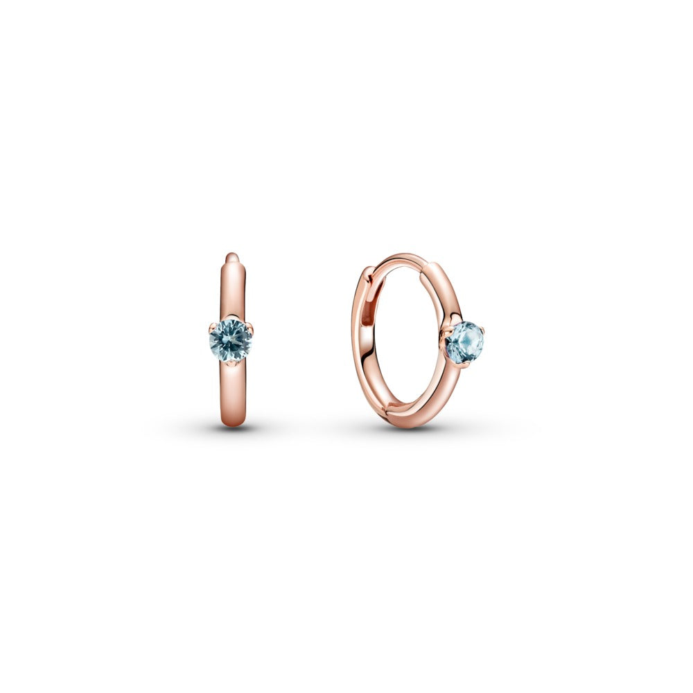 Pandora Light Blue Solitaire Huggie Hoop Earrings