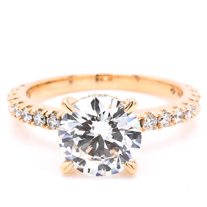 14KT Yellow Gold 2.50CTW Round Brilliant Lab Grown Diamond Engagement Ring.