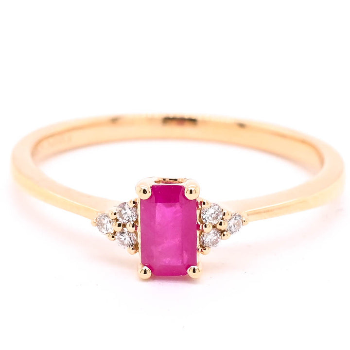 14KT Yellow Gold 0.33CT Ruby and Diamond Ring