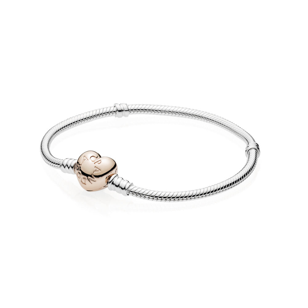 Pandora Moments Heart Clasp Snake Chain Bracelet