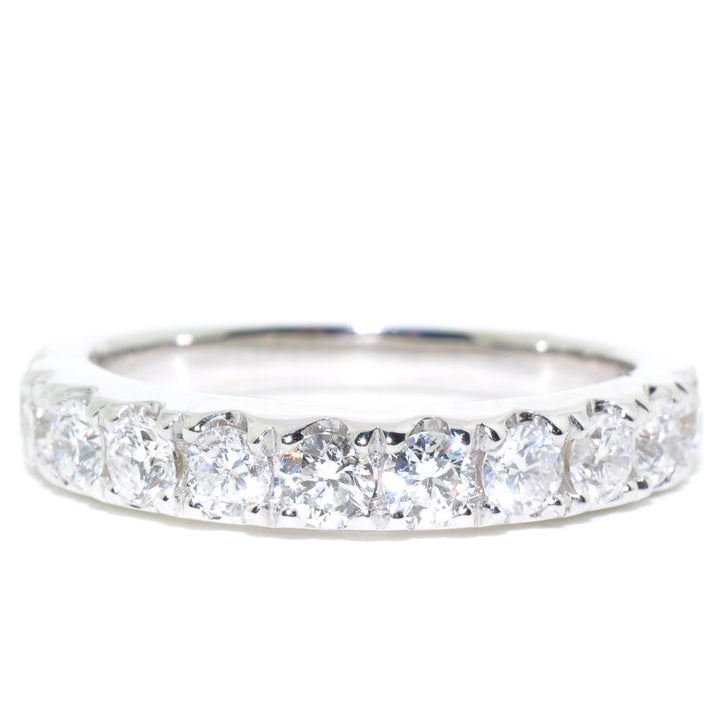 14KT White Gold 0.88CTW Diamond Wedding Band.