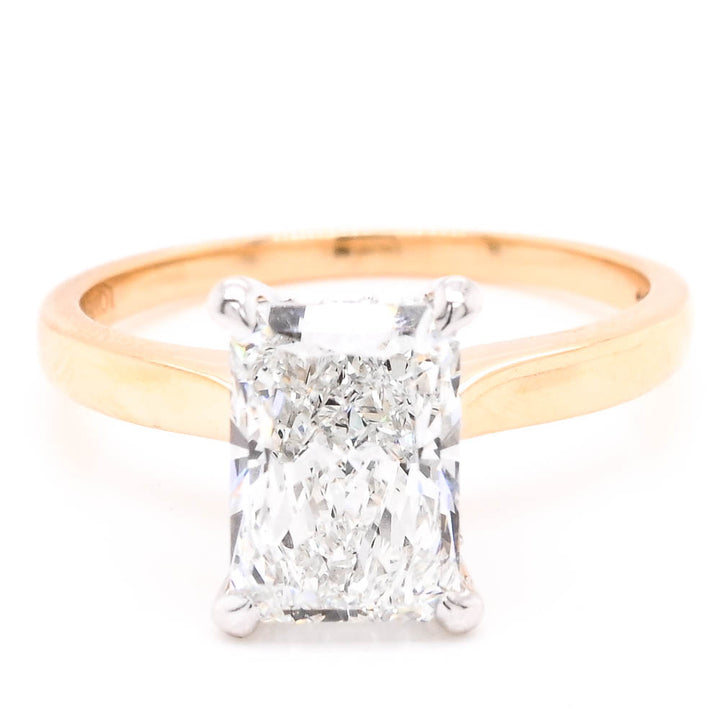 14KT Yellow & White Gold 2.24CTW Radiant Cut Lab Grown Diamond Engagement Ring.