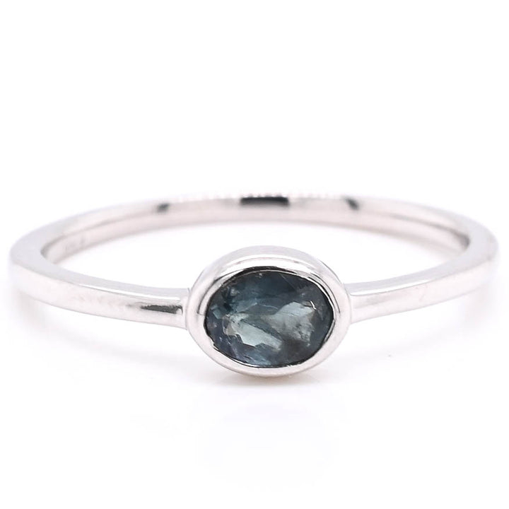 14KT White Gold 0.31CT Oval Shape Natural Alexandrite Ring.