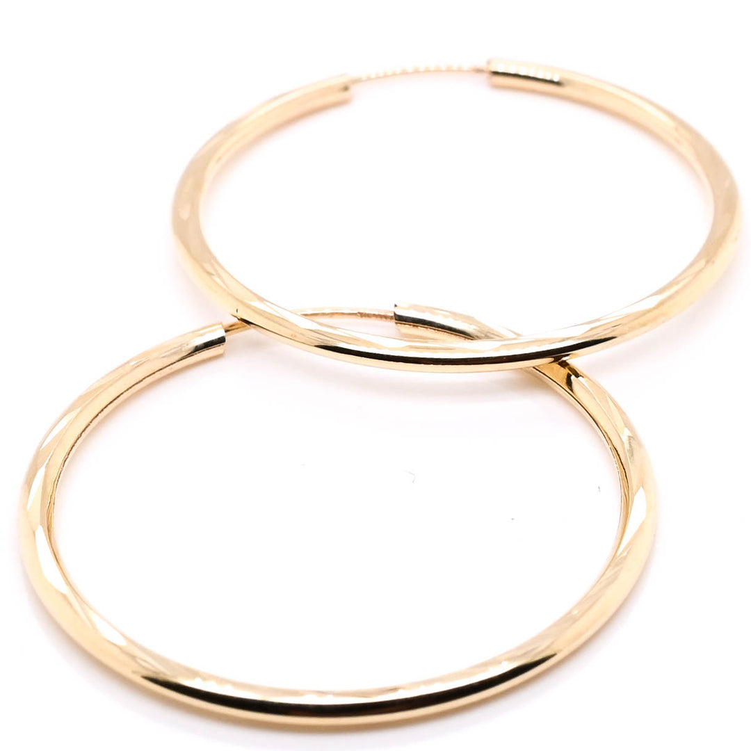 10KT Yellow Gold 30mm Hoop Earrings.