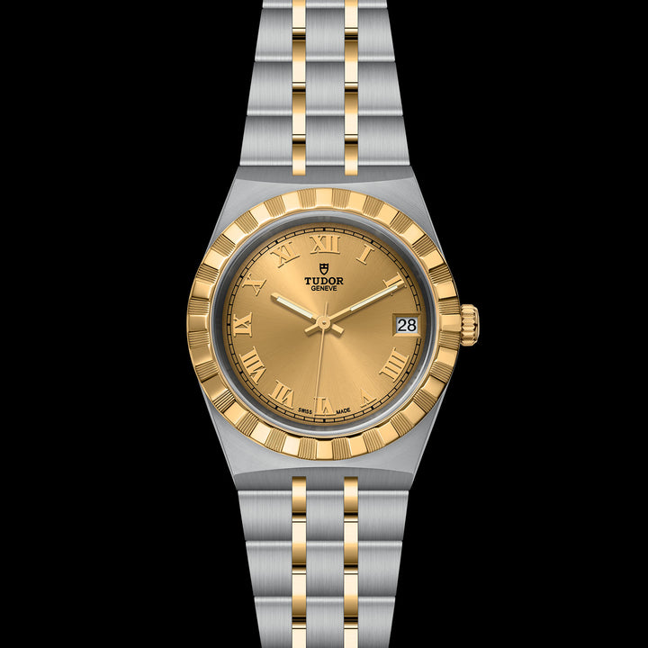 Tudor Royal Watch - M28403-0004 - 34mm steel case, Yellow gold bezel