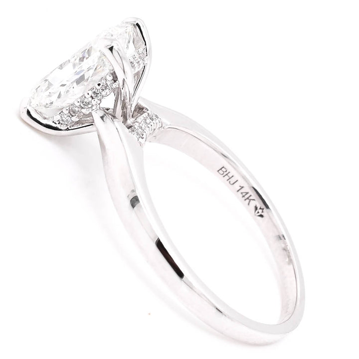 14KT White Gold 2.24CTW Radiant Cut Lab Grown Diamond Engagement Ring.