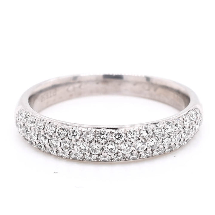 Platinum 0.52CTW Pave Set Diamond Wedding Band.