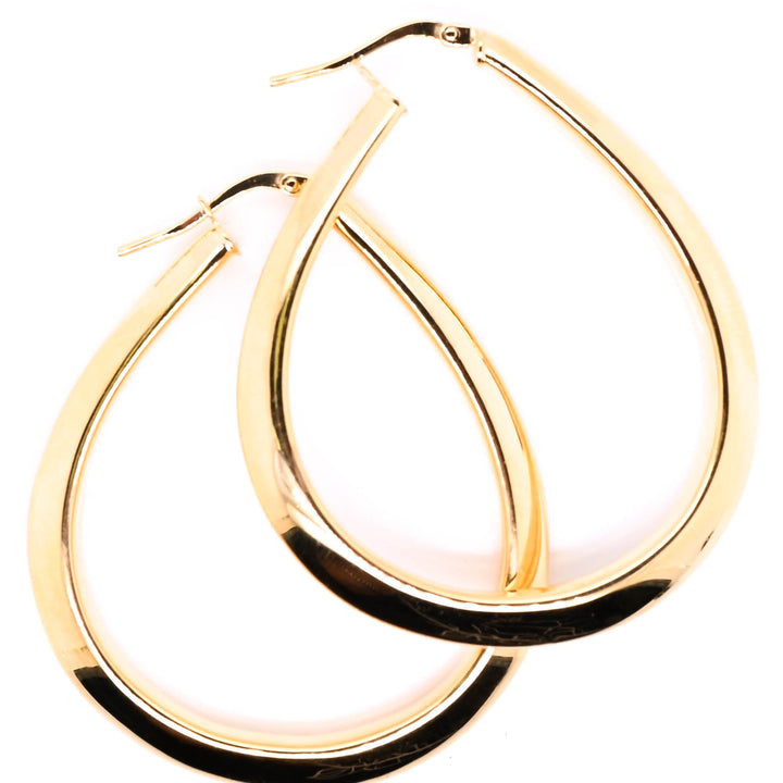 14KT Yellow Gold Large Hoop Earrings.