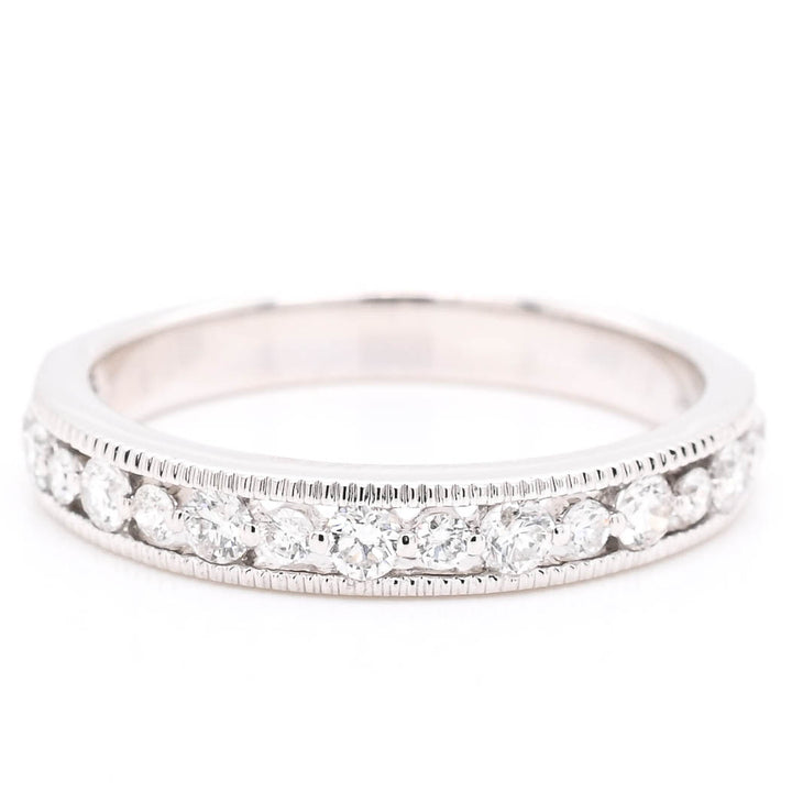 14KT White Gold 0.45CTW Diamond Wedding Band.