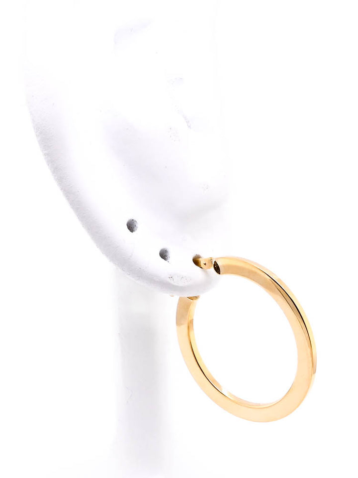 10KT Yellow Gold Medium Hoop Earrings.