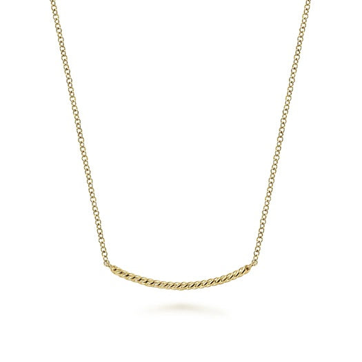 Gabriel & Co 14KT Yellow Gold 17.5" Rope Bar Necklace.