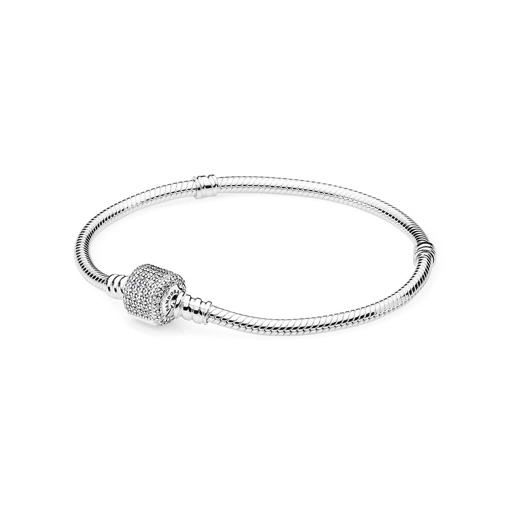 Pandora Moments Sparkling Pave Clasp Snake Chain Bracelet