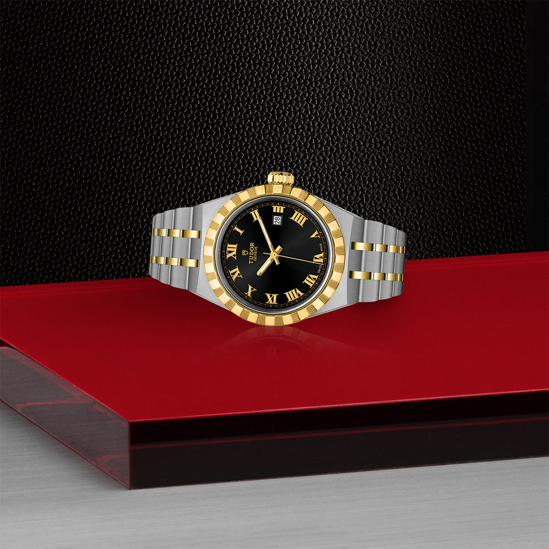 Tudor Royal Watch - M28303-0003 - 28mm steel case, Yellow gold bezel