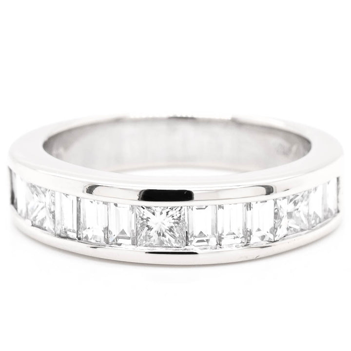 18KT White Gold 1.20CTW Diamond Channel Set Wedding Band.