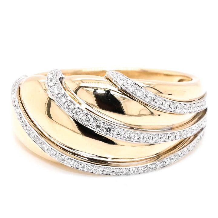 14KT Yellow Gold 0.17CTW Diamond Celebration Ring.