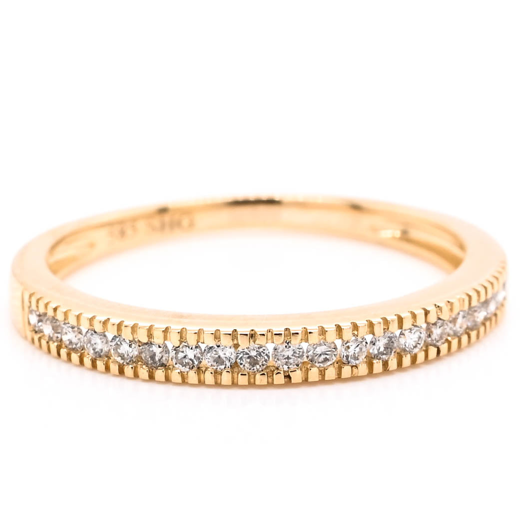 14KT Yellow Gold 0.16CTW Diamond  Wedding Band.