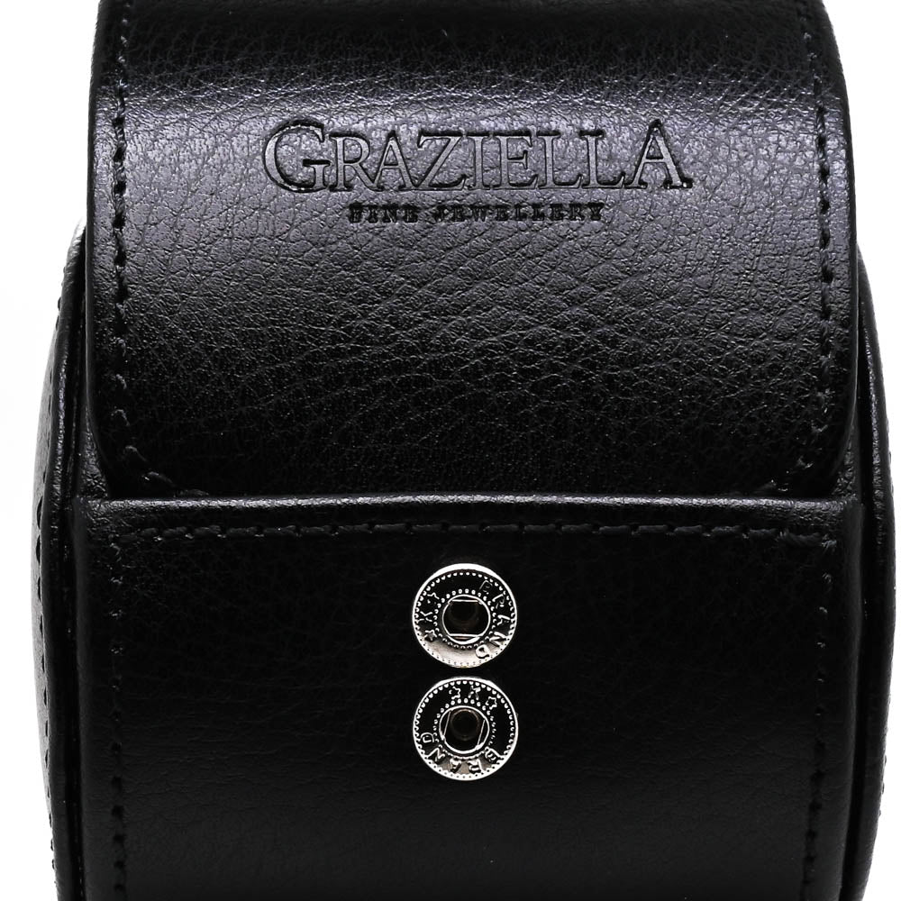 Graziella Leather Single Watch Roll Travel Case.