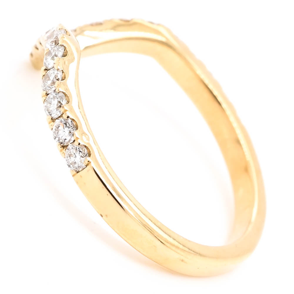 14KT Yellow Gold 0.42CTW SI-I1 F-G Colour Diamond Chevron Ring.