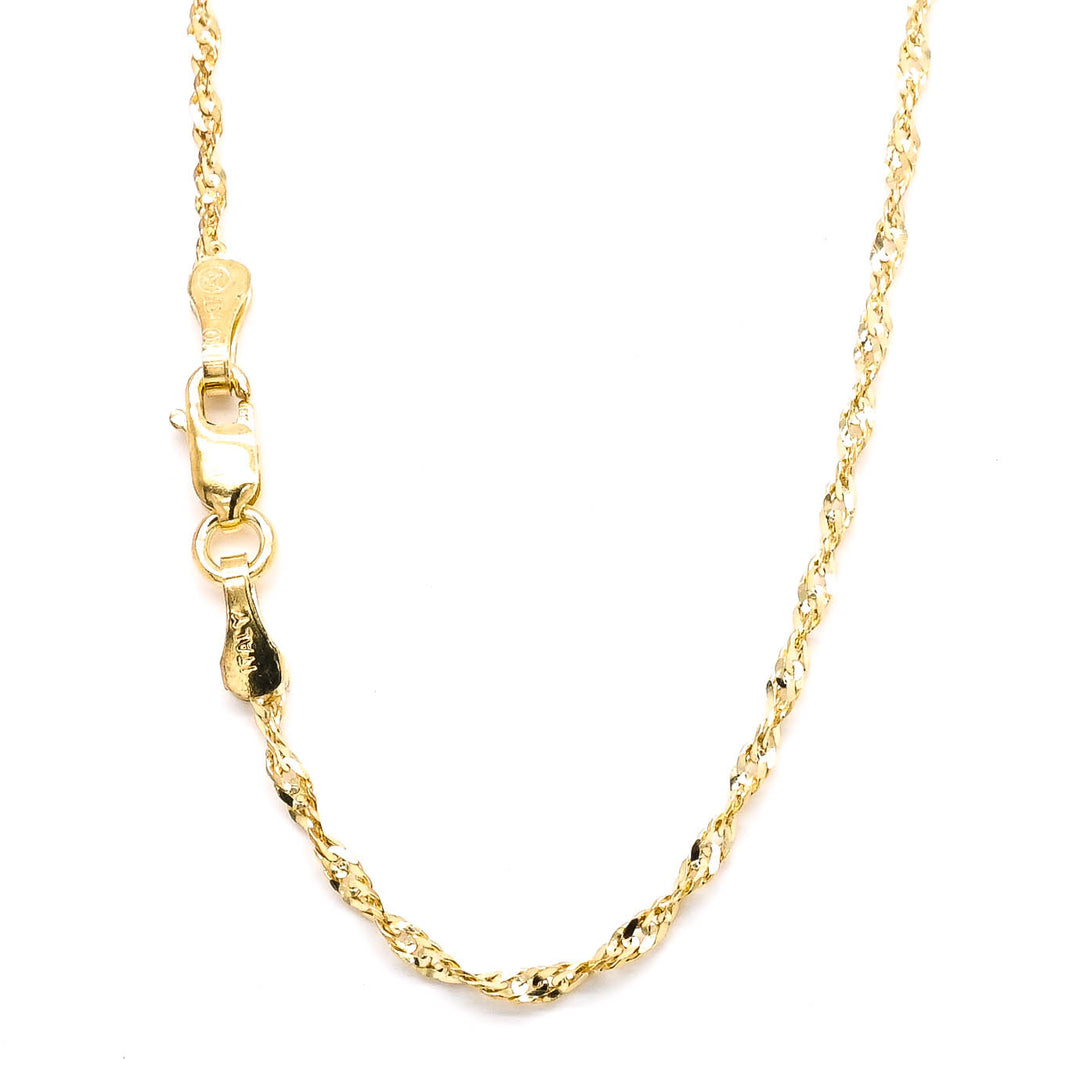 10KT Yellow Gold 20" 1mm Singapore Chain.