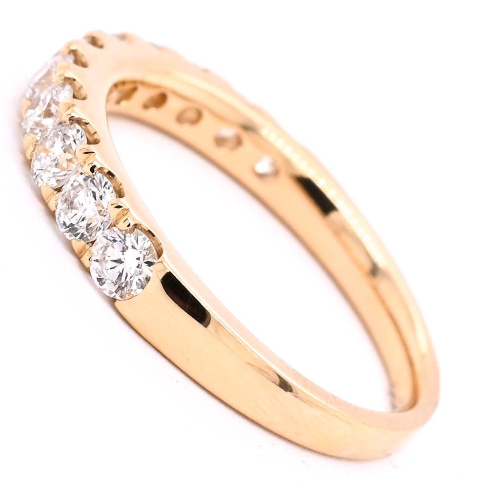 14KT Yellow Gold 0.89CTW Diamond Wedding Band.