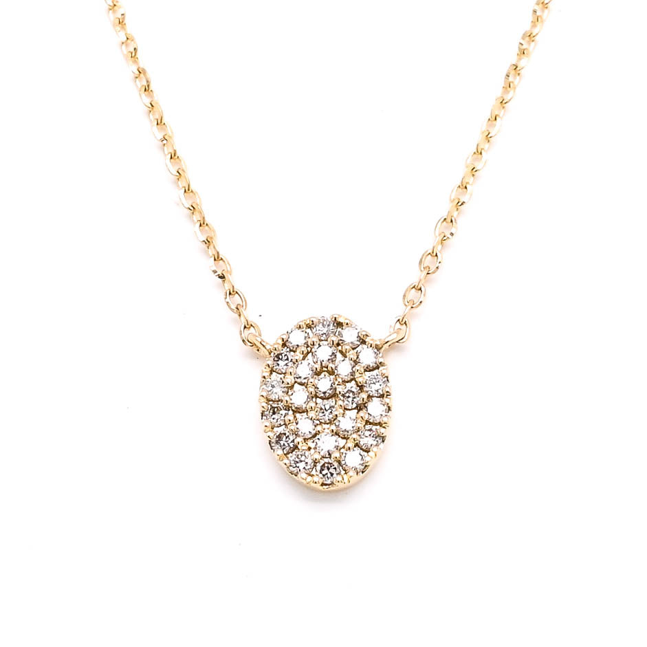 14KT Yellow Gold 18" 0.13CTW Diamond Necklace.