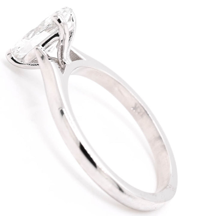 14KT White Gold 1.03CTW Marquise Shape Lab Grown Diamond Solitaire Engagement Ring.