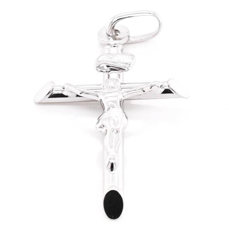 10KT White Gold 29x17mm Crucifix Pendant.