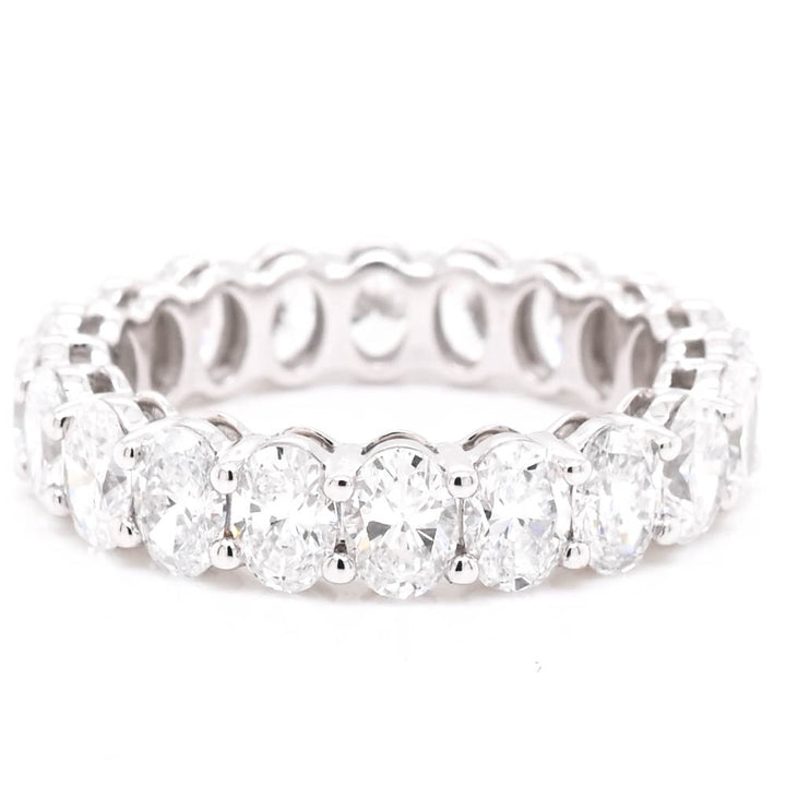 14KT White Gold 3.14CTW Oval Shape Lab Grown Diamond Eternity Band.