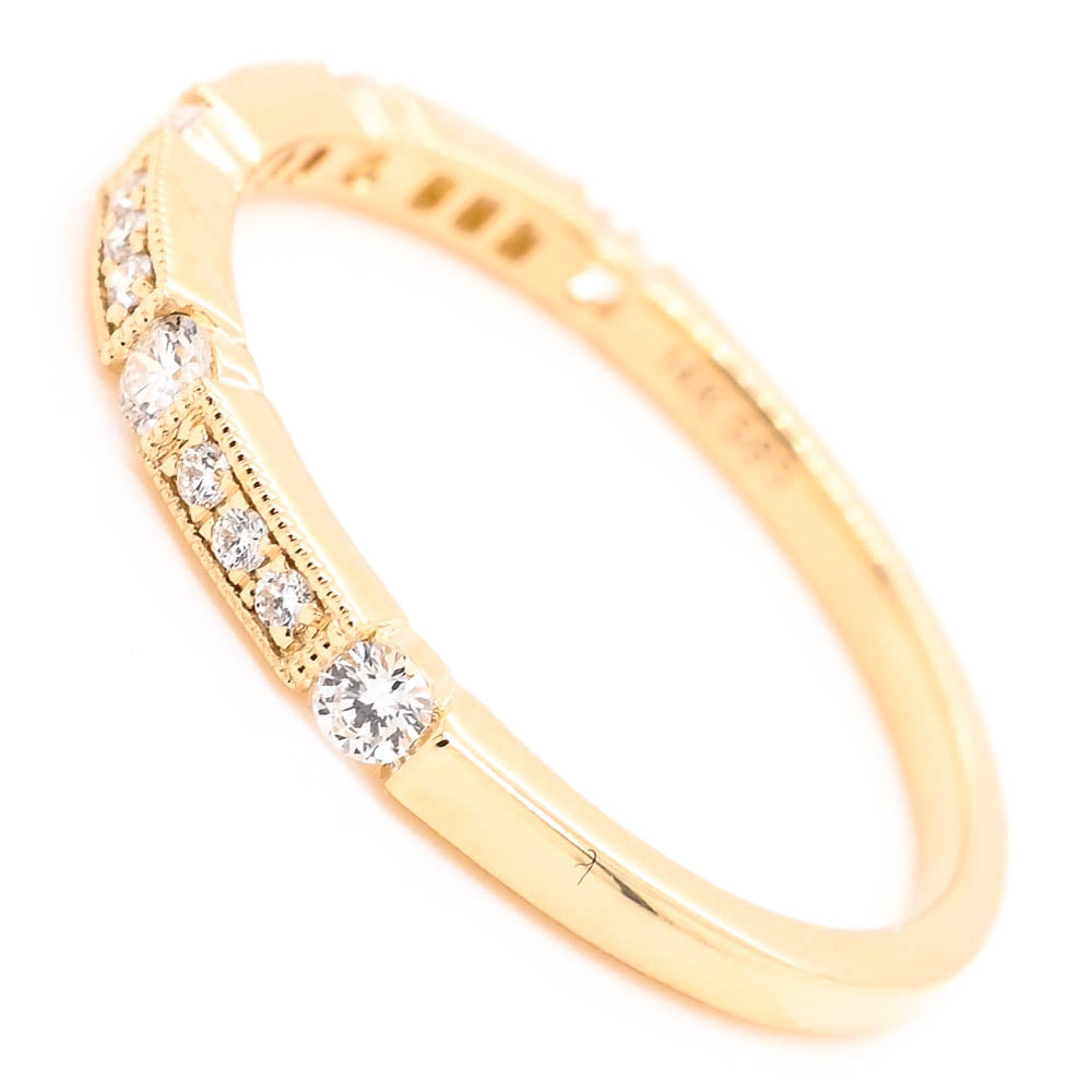 14KT Yellow Gold 0.23CTW Diamond Wedding Band.