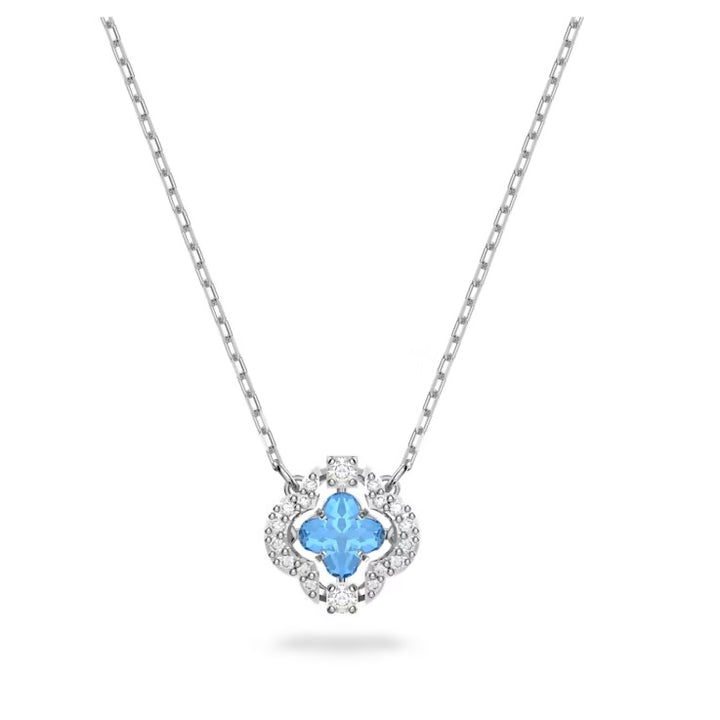 Swarovski Sparkling Dance necklace Blue, Rhodium plated.