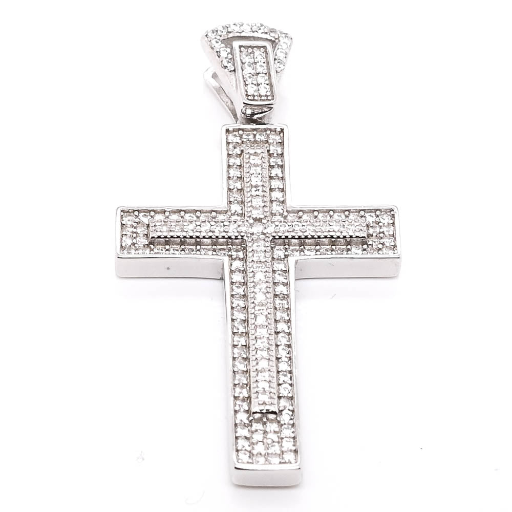 Sterling Silver C.Z Cross Pendant