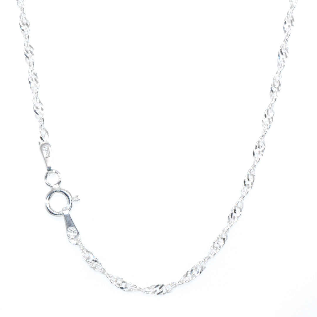 Sterling silver 16" 1.9MM Singapore Chain.