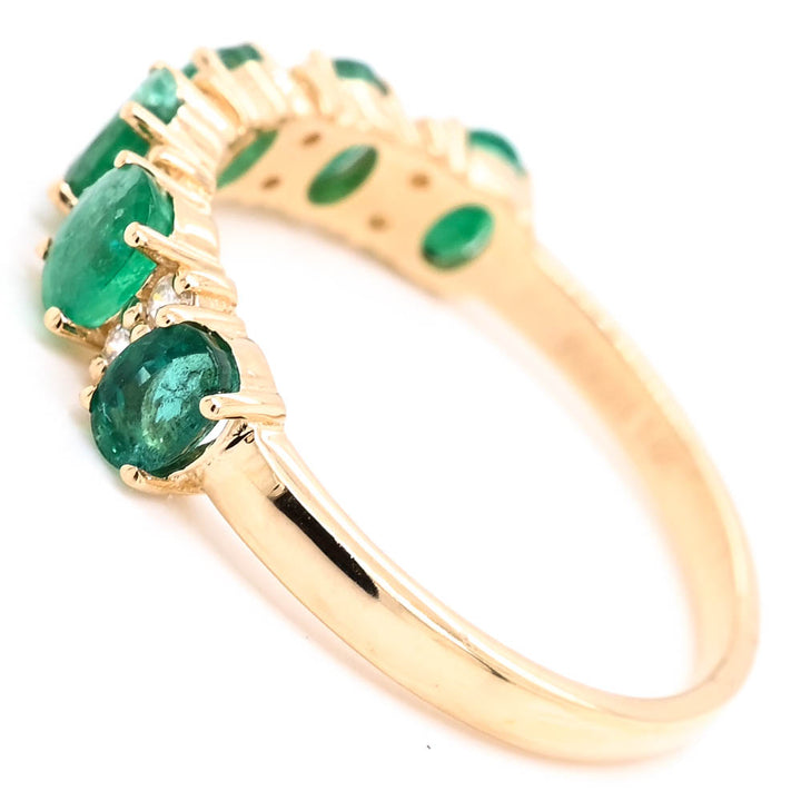 14KT Yellow Gold Emerald and Diamond Ring