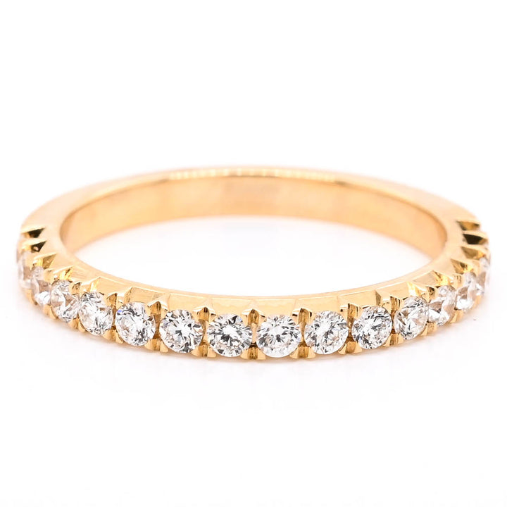 14KT Yellow Gold 0.43CTW Diamond Wedding Band. 

Band Width: 2mm
Si